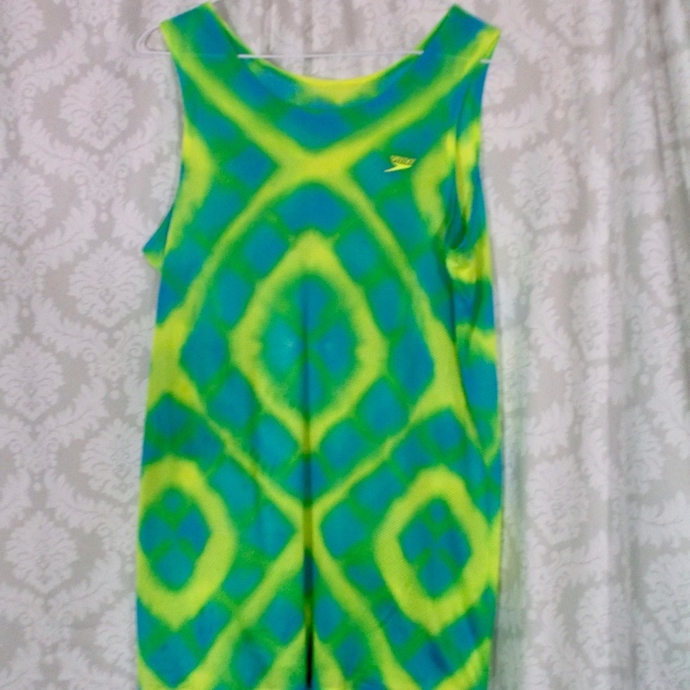 Speedo® Tie Dye Neon Sleeveless Work Out L